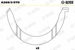 GLYCO Saiba distantier, arbore cotit GLYCO A308/2 STD (A308/2 STD)