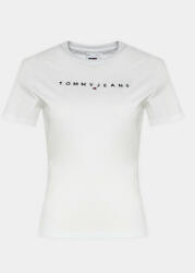 Tommy Jeans Póló Linear DW0DW17361 Fehér Slim Fit (Linear DW0DW17361)