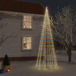 vidaXL kúp alakú karácsonyfa 732 színes LED-del 160 x 500 cm (343497)