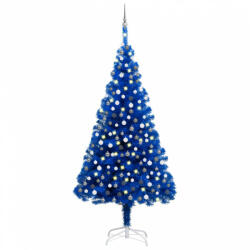 vidaXL kék PVC megvilágított műkarácsonyfa gömb szettel 240 cm (3077683) - balena