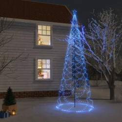 vidaXL kék 1400 LED-es karácsonyfa fémoszloppal 5 m (328636)