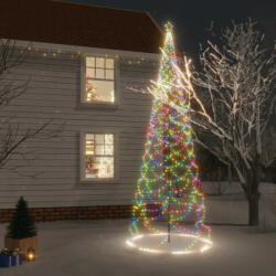 vidaXL színes 1400 LED-es karácsonyfa fémoszloppal 5 m (328638)