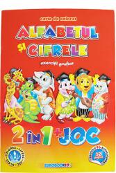 Carte de colorat educativa: alfabet, cifre si exercitii grafice, A4 32 pagini Eurobookids (CARCOL49)