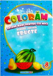  Carte de colorat educativa: fructe, B5 16 pagini Eurobookids (CARCOL52) Carte de colorat