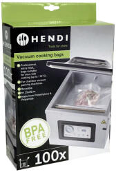 Hendi Set 100 pungi vacuum pentru gatit netede 250x350 mm, ideale pentru gatit in sistem Sous-vide, 2 straturi, 75 microni grosime (970669)