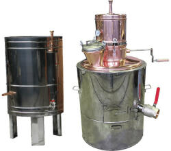 Destilatori Cazan Tuica 100 Litri Profesional Focar +Racitor Inox Amestecator (bosna-100) - agromoto
