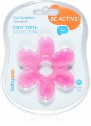 BabyOno Be Active Gel Teether jucărie pentru dentiție Flower Pink 1 buc