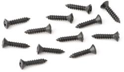 Fender Battery Cover Mounting Screws, Deluxe Series Basses, 4 x 1/2", Black (12)