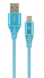 Gembird CABLU alimentare si date GEMBIRD, pt. smartphone, USB 2.0 (T) la Micro-USB 2.0 (T), 1m, premium, cablu cu impletire din bumbac, (CC-USB2B-AMmBM-1M-VW)