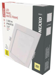 EMOS LED süllyesztett lámpatest NEXXO, négyzet, fehér, 18W, meleg fehér - fashionforyou