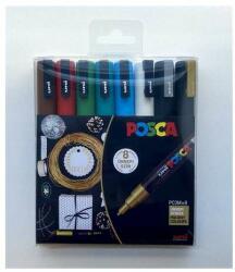 uni Set de markere UNI Decor, 0, 9-1, 3 mm, UNI "Posca PC-3M Holiday", 8 culori diferite (2UPC3MH8C)