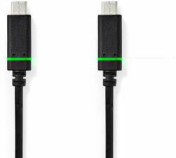 Nedis Cablu USB | USB 3.2 Gen 1 | Conector USB-C | Conector USB-C | Conector USB-C | 4K@60Hz | 5 Gbps | Placat cu nichel | 2, 00 m | Rotund | PVC | Negru | Cutie (CCGB64700BK20)