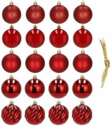 SPRINGOS Set de 20 globuri de Crăciun, decorațiuni de Crăciun, 6 cm, roșu (CA0138)