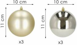 Ca1190 Globulețe pentru pomul de Crăciun 10 cm 6 buc (CA1190)