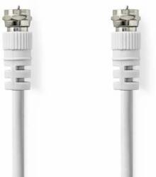 Nedis Cablu pentru satelit și antenă | F Plug | F Plug | Nichelată | 75 Ohm | Izolație dublă | 1.00 m | Rotund | PVC | Alb | Pungă de plastic (CSGP41000WT10)