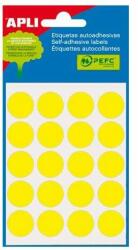 APLI Etichetă Apli 19 mm rotundă de culoare galbenă scrisă de mână (100 de etichete pe pachet) (02063)