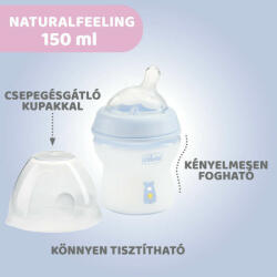 Chicco NaturalFeeling 150 ml cumisüveg újszülöttkorra normál folyású (CH08131120)