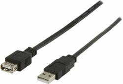 Valueline / Nedis USB 2.0 hosszabító lapos kábel 1m Fekete (5412810179503)