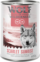 Wolf of Wilderness Wolf of Wilderness Adult "Red Meat" 6 x 400 g - Scarlet Sunrise: porc, somon și ton