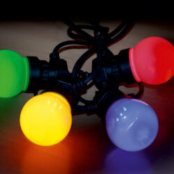 Somogyi Elektronic Sorolható party fényfüzér, LED-es, kültéri, 10 színes gömb, 5 m - LPL 10M
