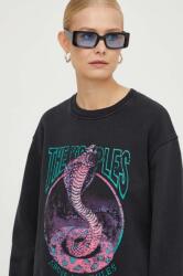 The Kooples pamut melegítőfelső fekete, női, nyomott mintás - fekete 40