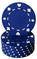  Classic Suited design póker zseton, kék - 25-pack