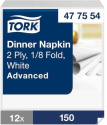 Tork papírszalvéta 2 rétegű 40x40 cm 1/8 hajtású 150 lap/csomag - fehér