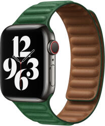 SmartWatcherz Mágneses Apple Watch Bőr szíj - Zöld, 42, 44, 45, 49mm (39658)