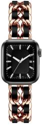 SmartWatcherz Ladies Rozsdamentes Acél Apple Watch Szíj - Rose Gold - Fekete, 38, 40, 41mm (39616)
