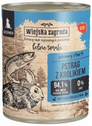 Wiejska Zagroda Conserva hrana pentru catei, cu pastrav si iepure 800 g