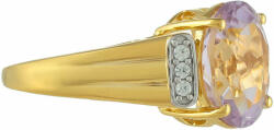  Arannyal Bevont Ezüst Gyűrű Rózsaszínű Ametiszttel és Természetes (PCY10495/54)