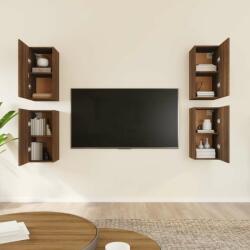 vidaXL 4 db barna tölgyszínű szerelt fa tv-szekrény 30, 5 x 30 x 60 cm (3120328)