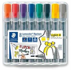STAEDTLER Set de markere pentru flipchart, 2-5 mm, tăiate, STAEDTLER Lumocolor 356, 8 culori diferite (356 SWP8)