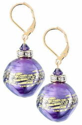  Lampglas Egyedi Violet Shine fülbevaló 24 karátos arannyal, Lampglas ERO11 gyöngyből - mall