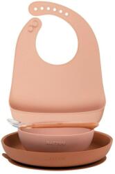 NATTOU Szilikon étkezőgarnitúra állszíjjal 4 db rózsaszín BPA nélkül (AGS876810)