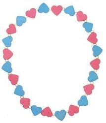 DETOA Gyermek nyaklánc rózsaszín és kék szívvel (87B305324)