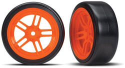 Traxxas kerék 1, 9", osztott küllős tárcsa narancssárga, Drift gumik (2) (elöl) (TRA8376A)