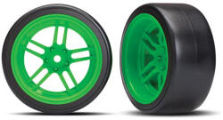 Traxxas kerék 1, 9", osztott küllős tárcsa zöld, Drift gumik (2) (hátul) (TRA8377G)