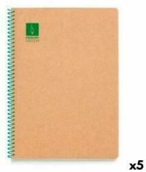 ESCOLOFI Notebook ESCOLOFI A5 Reciclat 50 Frunze Verde (5 Unități)