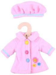 Bigjigs Toys Rózsaszín gombos kabát egy 28 cm-es babához (DDBJD528)
