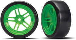 Traxxas kerék 1, 9", osztott küllős tárcsa zöld, Drift gumik (2) (elöl) (TRA8376G)