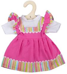 Bigjigs Toys Rózsaszín ruha csíkos díszítéssel egy 38 cm-es babához (DDBJD547)