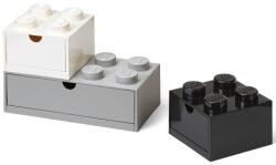 LEGO® LEGO® asztali dobozok fiókkal Multi-Pack 3 db - fekete, fehér, szürke (SL43250801)