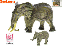 MIKRO Zoolandia elefánt babával 7-11cm (MI51155)