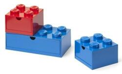 LEGO® LEGO® asztali dobozok fiókkal Multi-Pack 3 db - piros, kék (SL43250800)