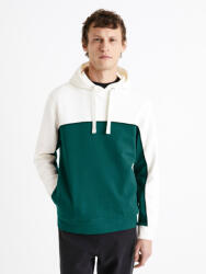 Celio Зелено и бяло мъжко памучно суитчърче с качулка Celio Debiding Celio | Zelen | МЪЖЕ | S
