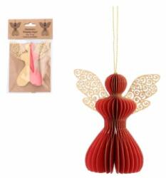 Bestent Ornament decorativ din hârtie Înger Roșu 12cm 1 buc