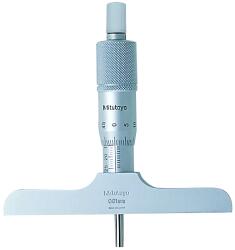 Mitutoyo Mélységmérő mikrométer keményfém betétes mérőrúddal, 0-25 mm, 0.01 mm, 101.6x16 mm (128-104) (128-104) - praktikuskft