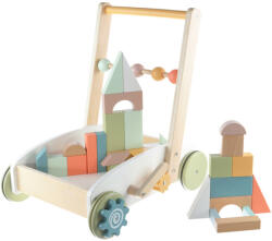 Zopa fa járássegítő kiskocsi játékkockákkal - bambino