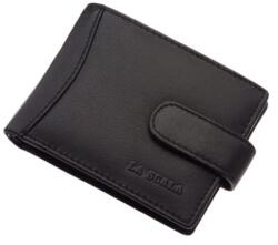 La Scala fekete fekvő patentos bőr kártyatartó ad01/t